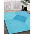 thumbnail image 3 of Ahgly Company Machine Washable Indoor Rectangle Transitional Bright Cyan Blue Area Rugs, 5' x 7', 3 of 7