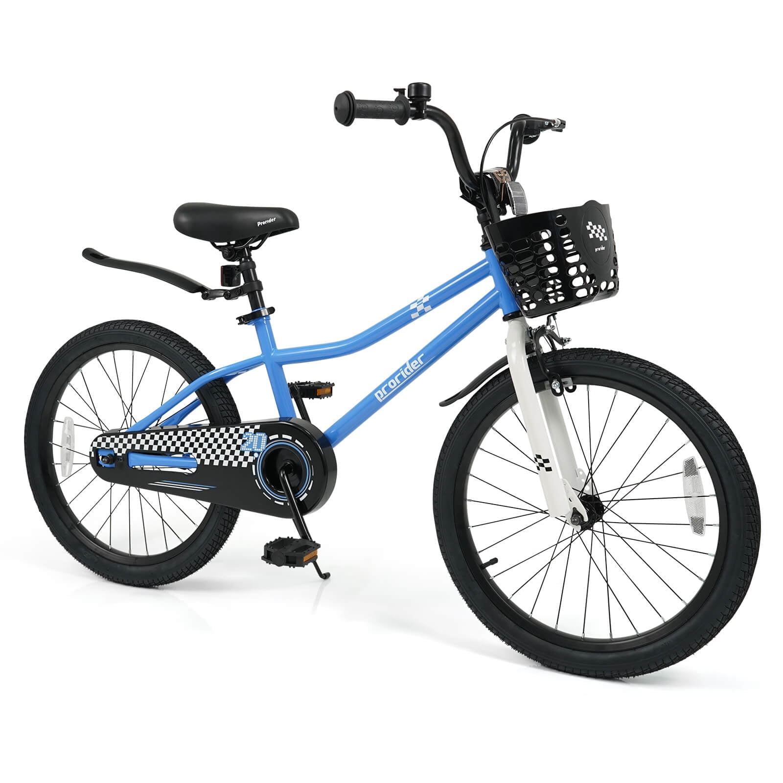 Costway 20" Kids Bike with Hand & Coaster Brakes, Adjustable Seat & Handlebar, Kickstand Blue
