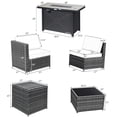 thumbnail image 2 of Gymax Ensemble de Mobilier de Patio en Rotin 9 Pcs Table à Foyer Rangement Gris avec Housse Gris, 2 of 10