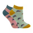 thumbnail image 1 of 2 Pairs Ladies Bamboo Trainer Socks | Miss Sparrow | Breathable Novelty Animal Patterns Socks, 1 of 2