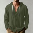 thumbnail image 2 of RXMEKW Solid Color Hooded Cardigan for Men with Button Front and Long Sleeves, 2 of 9