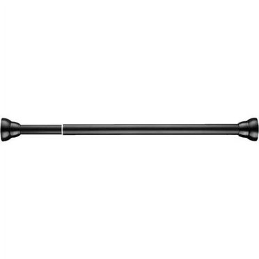Tringle à Rideau à Ressort Antidérapante, 12-18 Pouces, Extensible pour Douche Sans Perçage, Antirouille, Parfait pour Salles de Bains - Noir