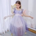 thumbnail image 2 of Princess Elsa Girl Mesh Cape Dress Halloween Birthday Party Cosplay Costume, 2 of 6