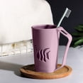 thumbnail image 1 of QTOCIO 1 Toothbrush Cup Holders Shower Water Cup Toothbrush Cup With Handle Mouthwash Cup Toothpaste Travel Toothbrush Practical Storage Cup Plastic Cup Couple Home, 1 of 4