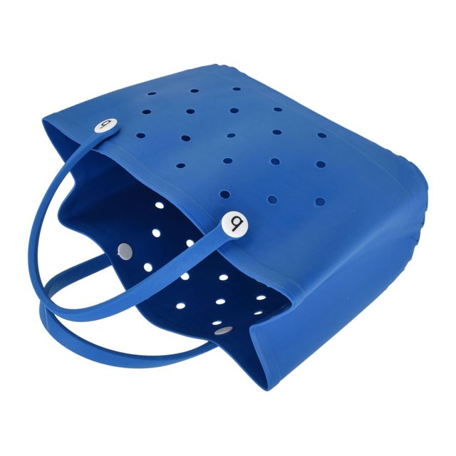 Beach Basket, Pool Bag, Beach Tote Bag Durable Safe EVA Material Multifunction Space Saving Portable Round Hole Design Large Beach Bag