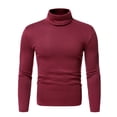 thumbnail image 1 of RKSTN T-Shirts à Manches Longues pour Hommes Col Roulé Hauts Unis Automne Hiver Doux Extensible Blouse de Base Hauts, 1 of 6