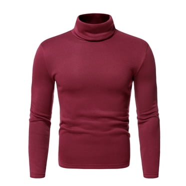 Mens Turtleneck Long Sleeve Shirts Mens Turtleneck Long Sleeve Solid Colour Stretch Slim Fit Bottoming Top Blouse