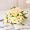thumbnail image 1 of RXIRUCGD Nordic Ins Artificial Flower Simulation Flower Living Room Decoration Plastic Flower Silk Flower Dining Table Flower Decoration Bouquet Simulation Rose, 1 of 1