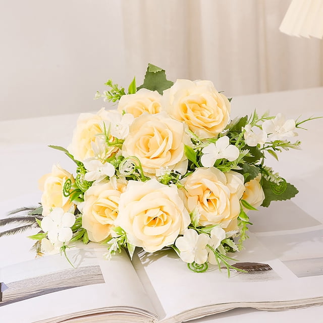 RXIRUCGD Nordic Ins Artificial Flower Simulation Flower Living Room Decoration Plastic Flower Silk Flower Dining Table Flower Decoration Bouquet Simulation Rose