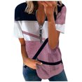 thumbnail image 1 of Birdeem Mode Femmes Été Col en V Manches Courtes Imprimé Fermeture Éclair T-Shirt Blouse Décontractée, 1 of 6