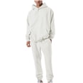 thumbnail image 2 of TIMIFIS Survêtement Blanc pour Homme 2 Pcs à Capuche, Ensemble de Sport Athlétique à Enfiler, Décontracté pour Course, Jogging, Ensemble de Tenue de Sport SetsFall, 2 of 8