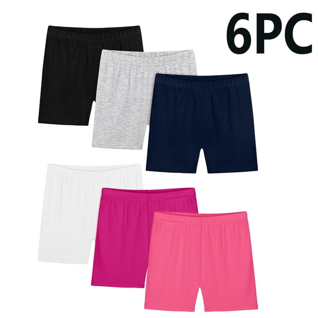 Cowsor Boy's Girls' Solid Bike Shorts 6PC