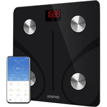 RENPHO Bluetooth Body Fat Scale BMI Scale Smart Digital Bathroom Wireless Weight Scale, Body Composition Analyzer with Smartphone App 396 lbs Black