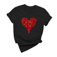 thumbnail image 2 of Cadeau de la Saint-Valentin pour Femmes T-shirt Décontracté à Col Rond à Manches Courtes Imprimé Arbre de Noël, 2 of 6
