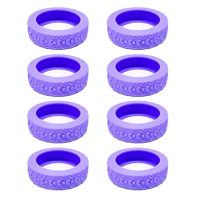 8 Pcs Housse Universelle pour Roues de Valise, Résistante à l'Usure, Housse pour Chariots, Housse pour Roulettes, Boîte à Bagages, Manchon Protecteur en Silicone pour Roulettes, Violet