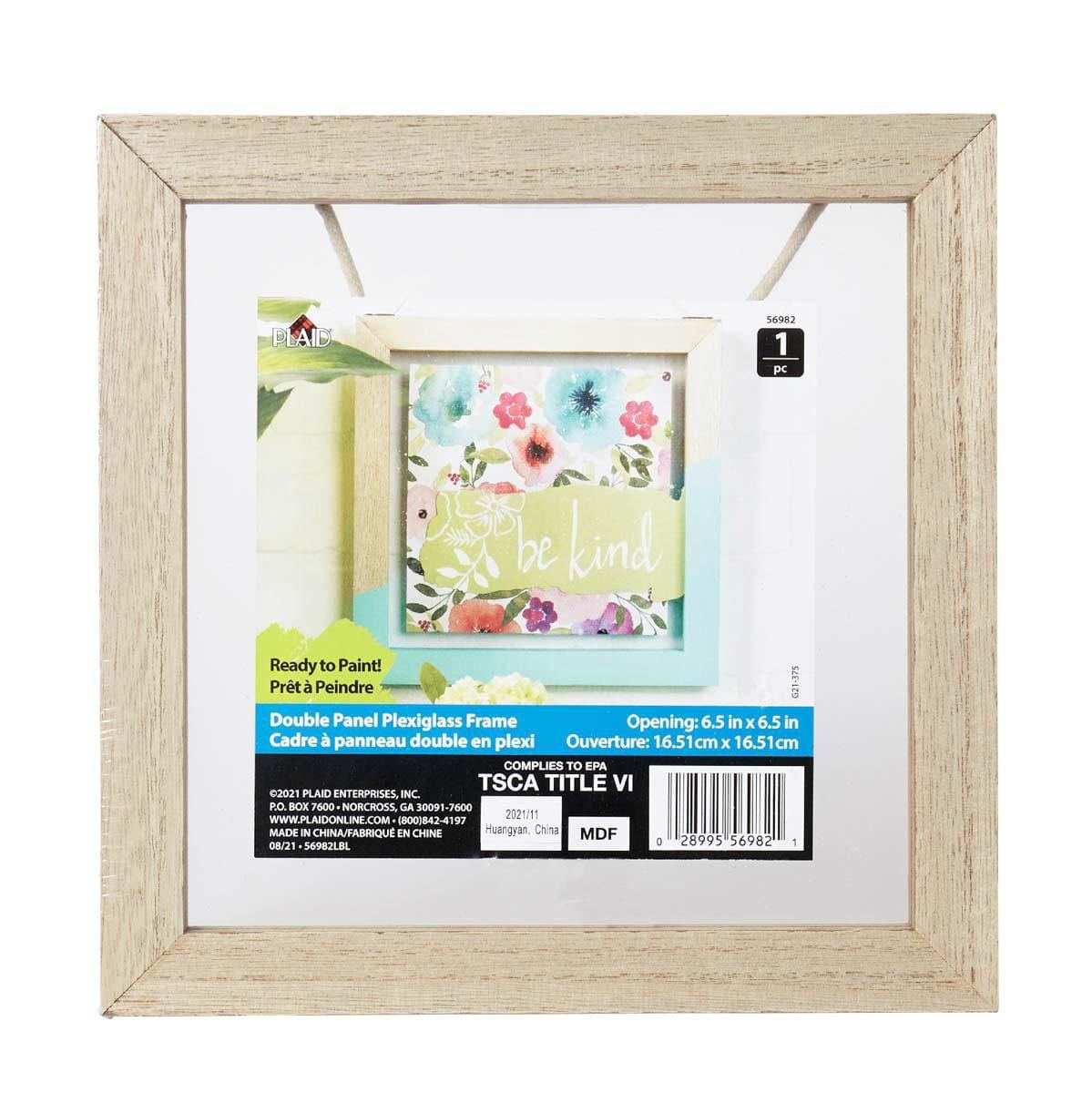 Plaid surfaces en bois cadre carré en plexiglas double panneau