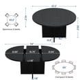thumbnail image 2 of 43.3''-59'' Extendable Dining Table for 4-8, Round to Oval Kitchen Table with Hidden Storage & Sturdy Cross Base, Modern Dinner Table for Dining Room Living Room, Removable Leaves, 2 of 8