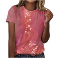 thumbnail image 1 of Birdeem Womens Casual Retro Printed Round Neck Short Sleeved Top, 1 of 1