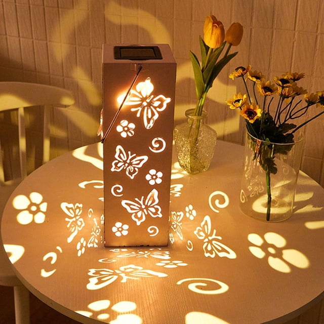 HOARBOEG 1 Solar Light Led Lantern Hanging Solar Lantern Outdoor Decor Solar Patio Lamp Solar Lantern Light Romantic Hanging Light Table Light Desk Lamp Hollow Out
