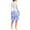 thumbnail image 3 of INSPIRE CHIC Robe et Veste pour Femme Ensembles 2 Pcs Robe Sans Manches en Mousseline à Fleurs et Veste à Panneaux Contrastants m Blanc Bleu, 3 of 6
