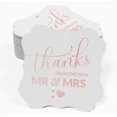 thumbnail image 2 of Inkdotpot Pack Of 50 Thanks From The New Wedding Paper Tags DIY Craft Bracket Shape Real Rose Gold Foil Hang Tags, 2 of 7