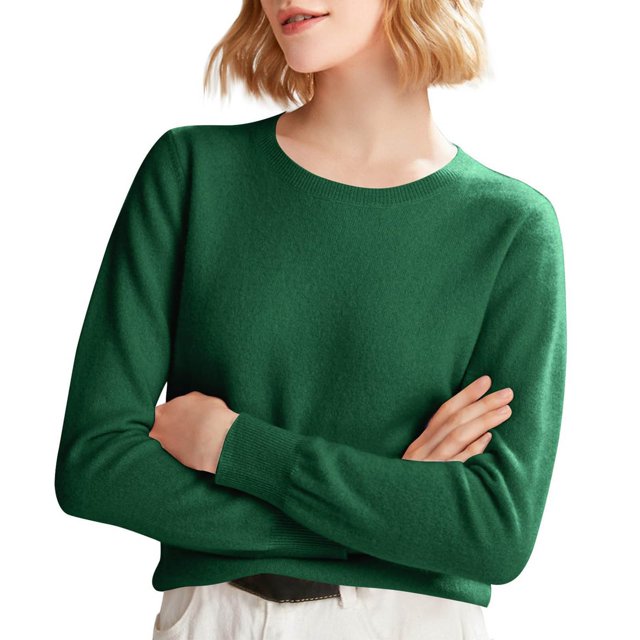 ManxiVoo Chandail Tricoté à Manches Longues et Col Rond pour Femmes, Haut à Capuche pour Automne Hiver, Tenue Décontractée, Taille TG, Vert Menthe