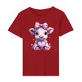 thumbnail image 5 of Meichang T-Shirts Graphiques pour Femmes, T-Shirts de la Saint-Valentin, Imprimé Amour Doux, Manches Courtes, Col Rond, Chandail Ample, Hauts de Vacances Décontractés, 5 of 5