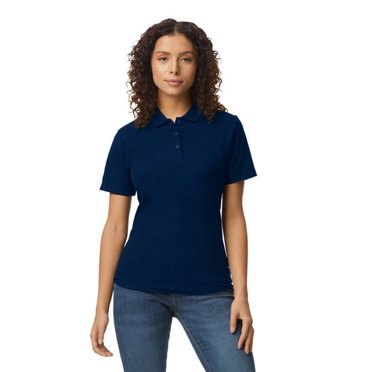 Gildan G648L Ladies' Softstyle Double Pique Polo - NAVY - M