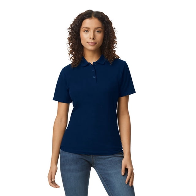 Gildan G648L Ladies' Softstyle Double Pique Polo - NAVY - M