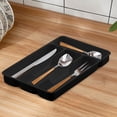 thumbnail image 2 of Small Cutlery Tray Kitchen Spoon forks Cutlery Separation Finishing Rack 4 Compartments Utensil Storage Box Drawer Organizer 6.9*10.6inch, 2 of 8