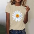 thumbnail image 1 of BVOFAR Hauts pour Femmes Été Tendance T-Shirts Graphiques Marguerite Décontractés Coupe Ample Blouses Col Rond Manches Courtes Chemises 2025, 1 of 4