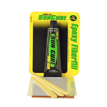 Ding All Sun Cure Trousse de Réparation Remplie de Fibres Époxy 1 Oz pour des Réparations Rapides sur Planches de Surf en polyester et Époxy.