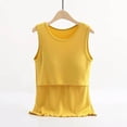 thumbnail image 2 of Sentmoon Camisole de Maternité Ample à Col Rond Extensible Haut d'Allaitement Uni Sans Manches à Bretelles Spaghetti Chandails d'Allaitement Stylés pour le Bureau Jaune TTTG, 2 of 4