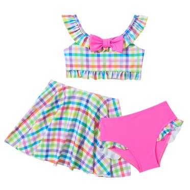 FhsagQ Swimsuit Sets for Girls Toddler Baby Girl's 3 Pieces Swimsuits Fruit Prints Bikini Bathing Suit Briefs Girls Bikini Beach Swimwear Set Tween Swimsuits for Girls Size 14-16 5-6 Years