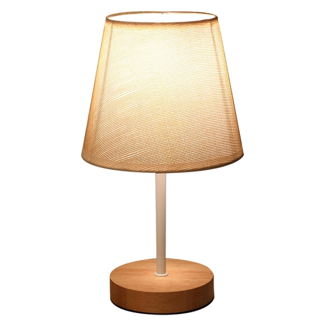 Birdeem Led Solid Wood Desk Lamp Stable Fabric Study Reading Lamp Suitable for Home Decoration Linen Plain Warm Night Light Indoor Lighting Desk Reading Lamp
