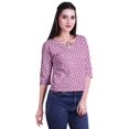 thumbnail image 2 of Moomaya Printed Keyhole Neck Ring Top Casual 3/4th Sleeve Tees Tank Tunic Top, 2 of 5