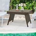 thumbnail image 3 of Gymax Table d'Appoint Pliant en Rotin Osier pour Café, Patio, Jardin, Bord de Piscine, Cour, Extérieur, 3 of 7