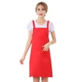 thumbnail image 3 of Staron Red Aprons for Women with Pockets Adjustable Chef Apron Kitchen Aprons for Cooking, 3 of 6