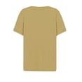 thumbnail image 4 of Yuyuzo Womens Summer Tops Notch V Neck Button Tunic Tops Short Sleeve Loose Summer Basic Tee Shirts, 4 of 5