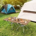 thumbnail image 2 of Costway 2 Pack Patented Folding Camping Table with Wood-grain Tabletop Aluminum Frame Carrying Bag Patented, 2 of 10