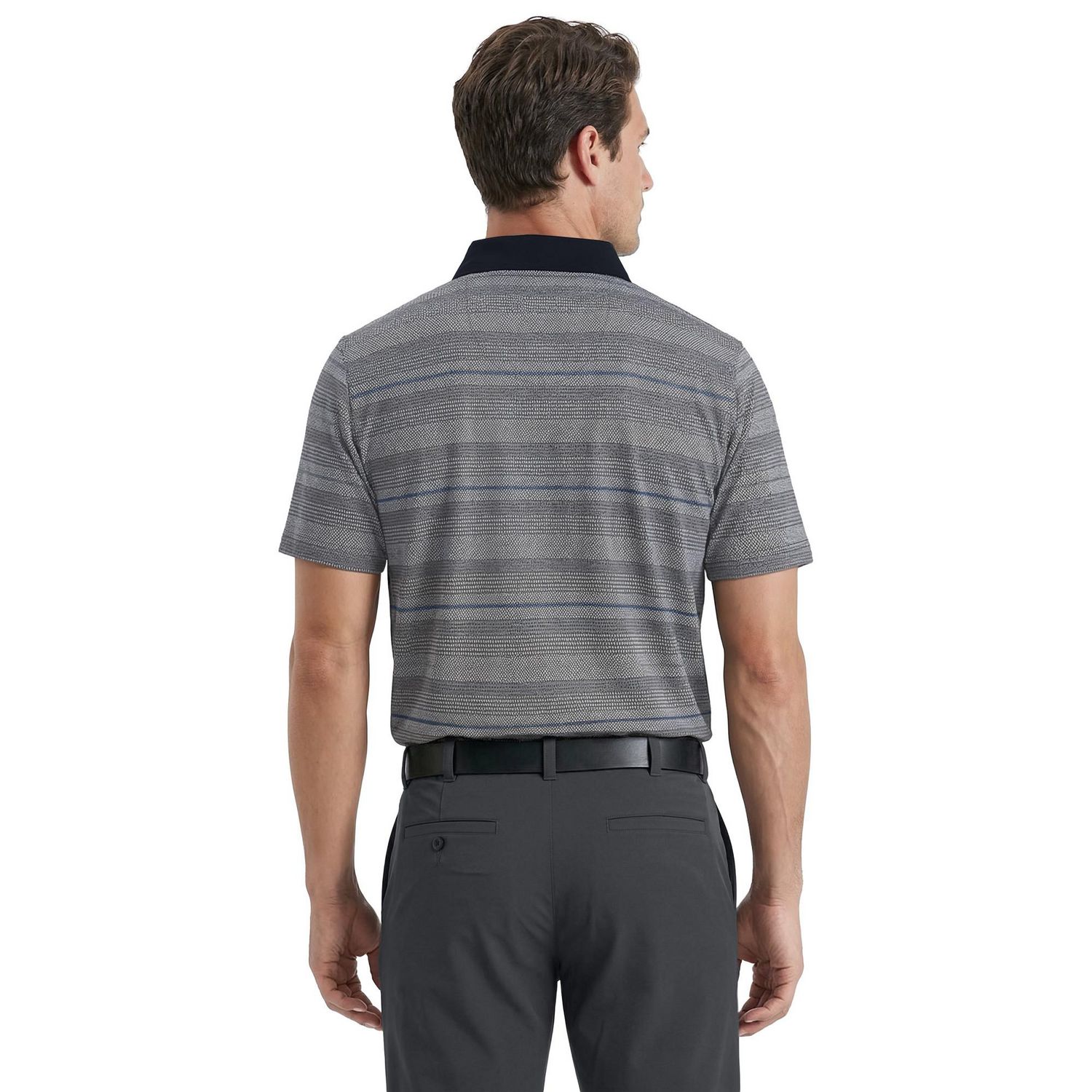 Ben Hogan Performance Men's Stacked Birdseye Jacquard Short Sleeve Golf Polo Shirt