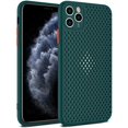 thumbnail image 1 of Heat Dissipation Phone Case, New Breathable Hollow Cellular Hole Heat Dissipation Case Full Back Camera Lens Protection Ultra Slim TPU Case Cover-Dark Green, 1 of 6