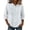 105-Blanc, variante sur Craaazy Hauts d'Été pour Femmes à Manches Courtes, Col Henley, Mélange Coton-Lin, Coupe Ample, Couleur Unie, Chemisiers Décontractés, T-shirts Légers pour le Travail et le Quotidien