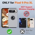 thumbnail image 5 of KOMI for Google Pixel 9 Pro XL Case, Slim Fit Case for Pixel 9 Pro XL with Metal Ring Holder Kickstand, Dual Layer Shockproof Protective Phone Case for Google 9 Pro XL 6.8", Silver, 5 of 5