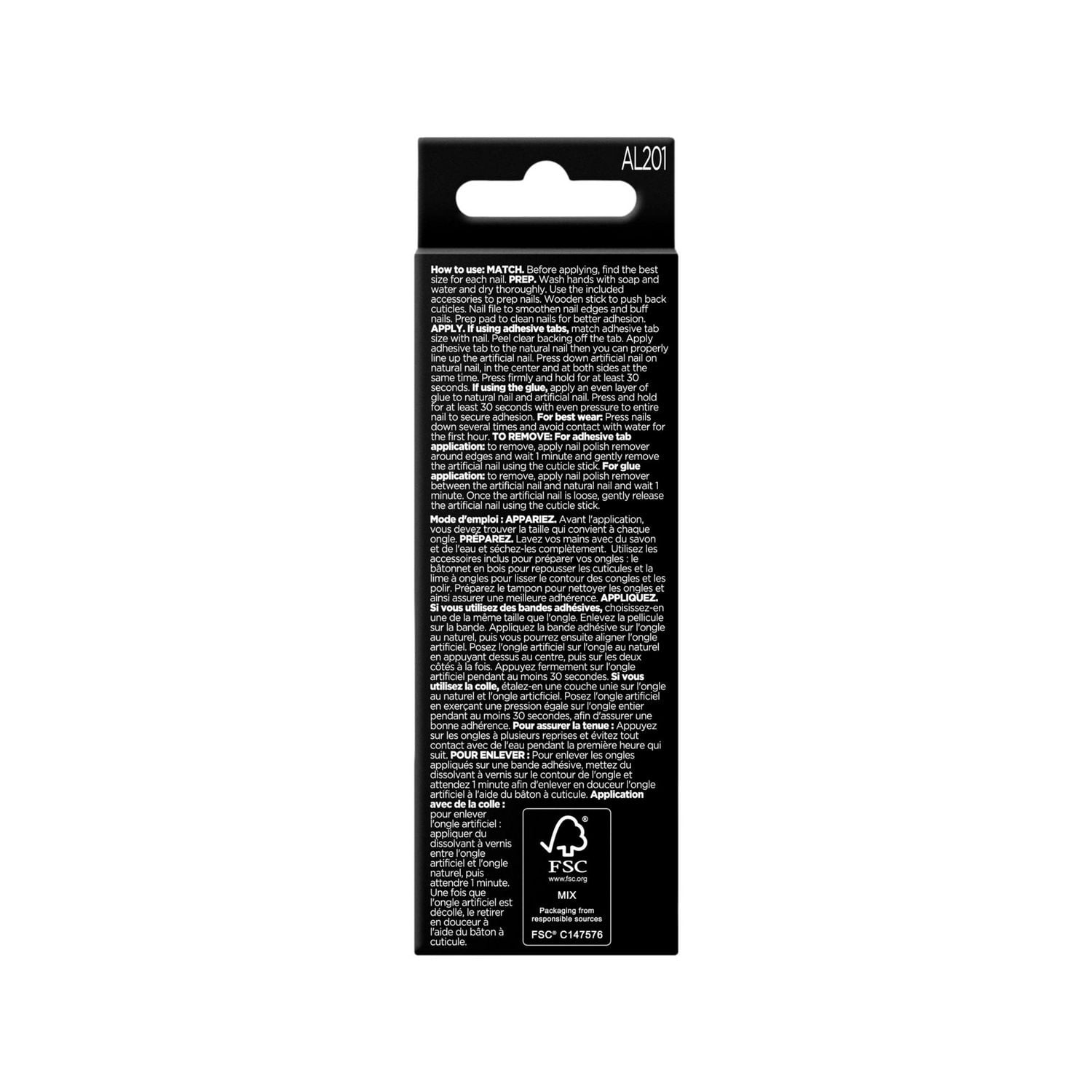 Sally Hansen - Salon Effects® Perfect Manicure™ ongles à coller modèle amande - inclut 24 faux ongles premium , une lime à ongles, un bâtonnet en bois, un tampon de préparation, des languettes adhésiv