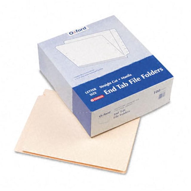 Esselte Pendaflex End Tab Folders Straight Cut Two Ply 9 1/2 Front Letter Manila 100/Box
