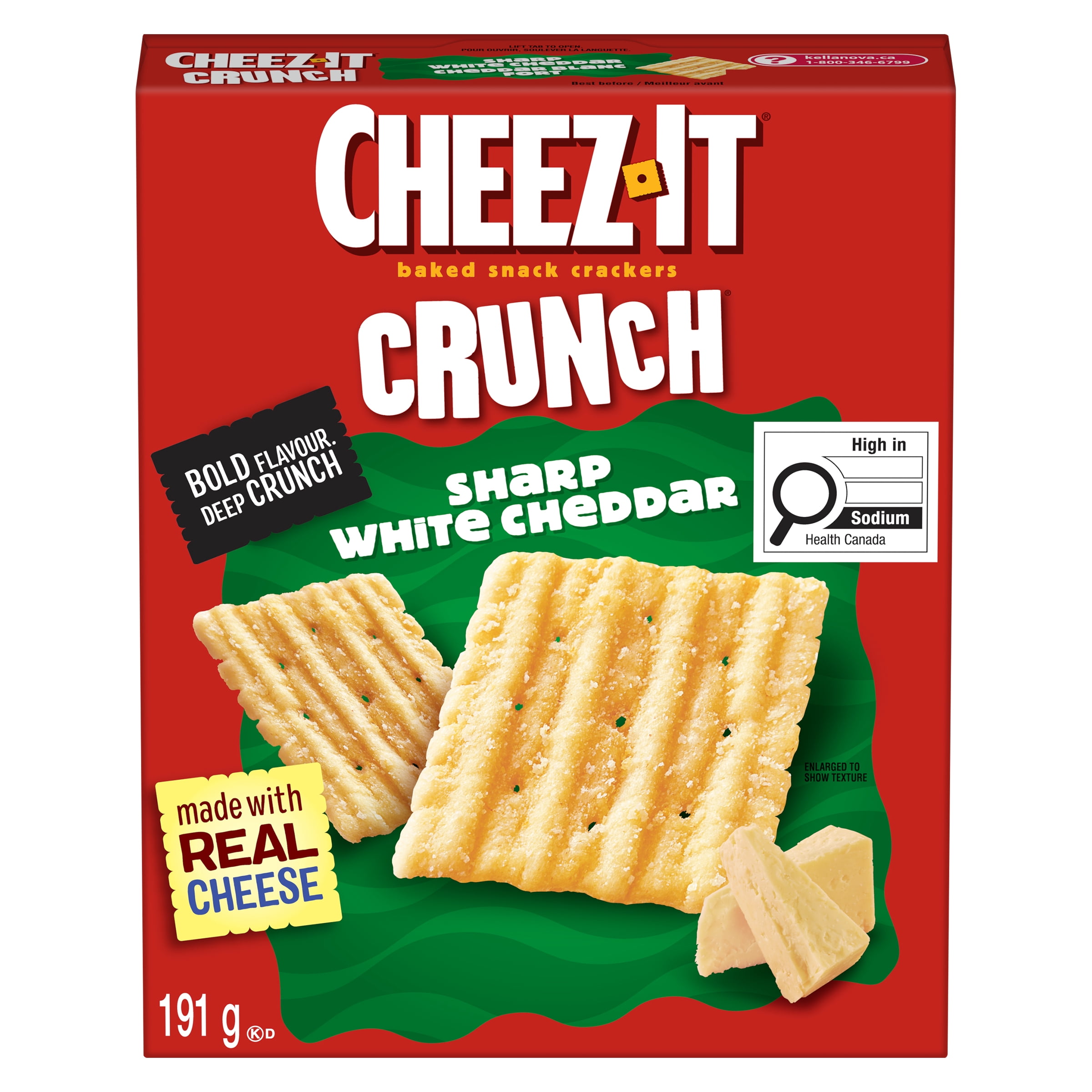 Cheez-ItMD Crunch, Cheddar Blanc Fort, Craquelins cuits au four, 191 g