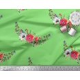 thumbnail image 3 of Soimoi Rayon Fabric Leaves & Anemone Flower Decor Fabric Printed Yard 56 Inch Wide, 3 of 3