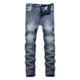 thumbnail image 1 of TIMIFIS Men's Slim-Fit Stretch Jean Fashion Trend Micro Elastic Slim Tie Elastic Small Straight Leg-GrayFall s, 1 of 1