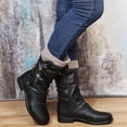 thumbnail image 2 of CEHVOM Bottes pour Femmes Vintage d'Hiver à Fermeture Éclair Mi-Mollet à Lacets à Enfiler Chaussures Rétro pour Dames, 2 of 6